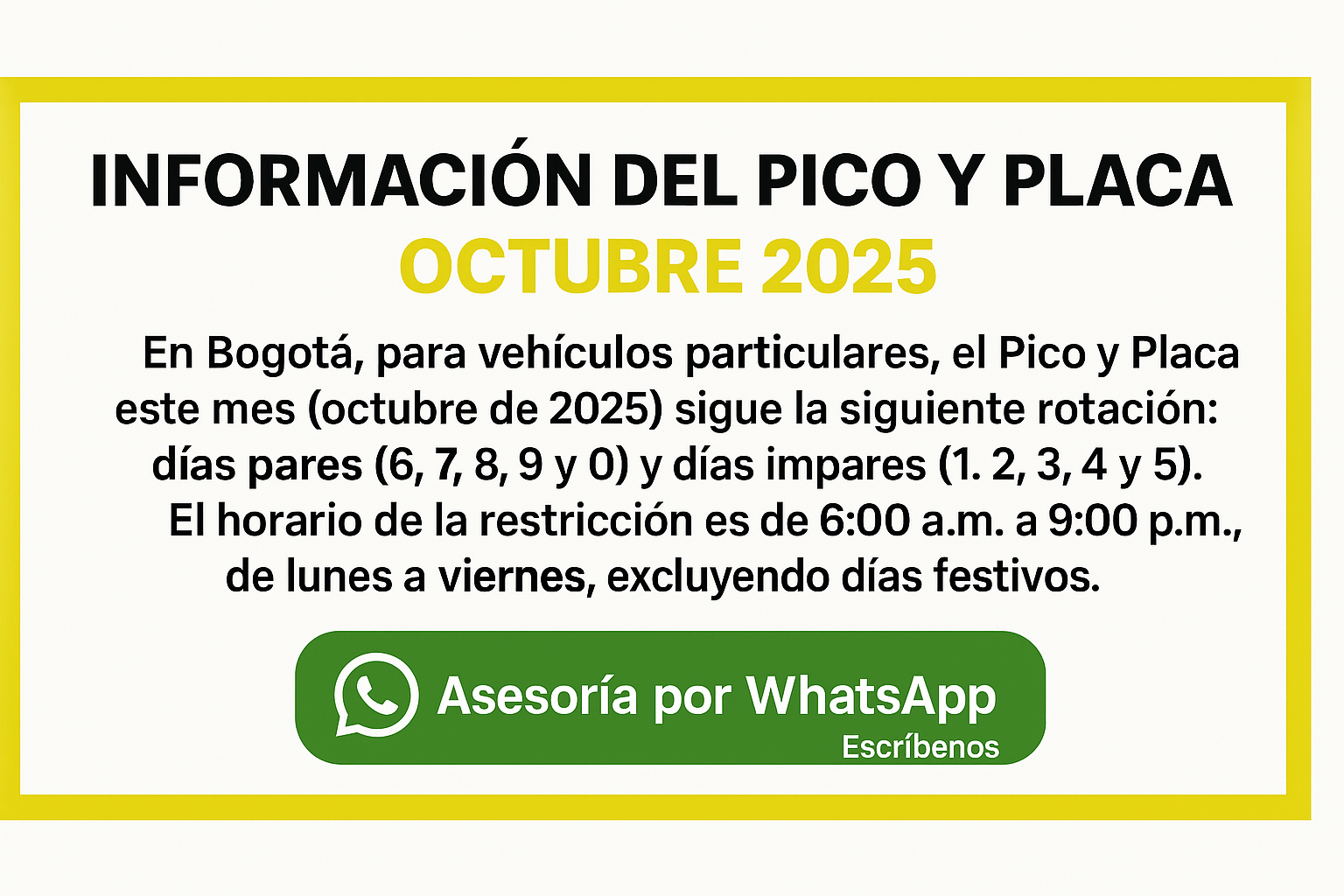 información del pico y placa